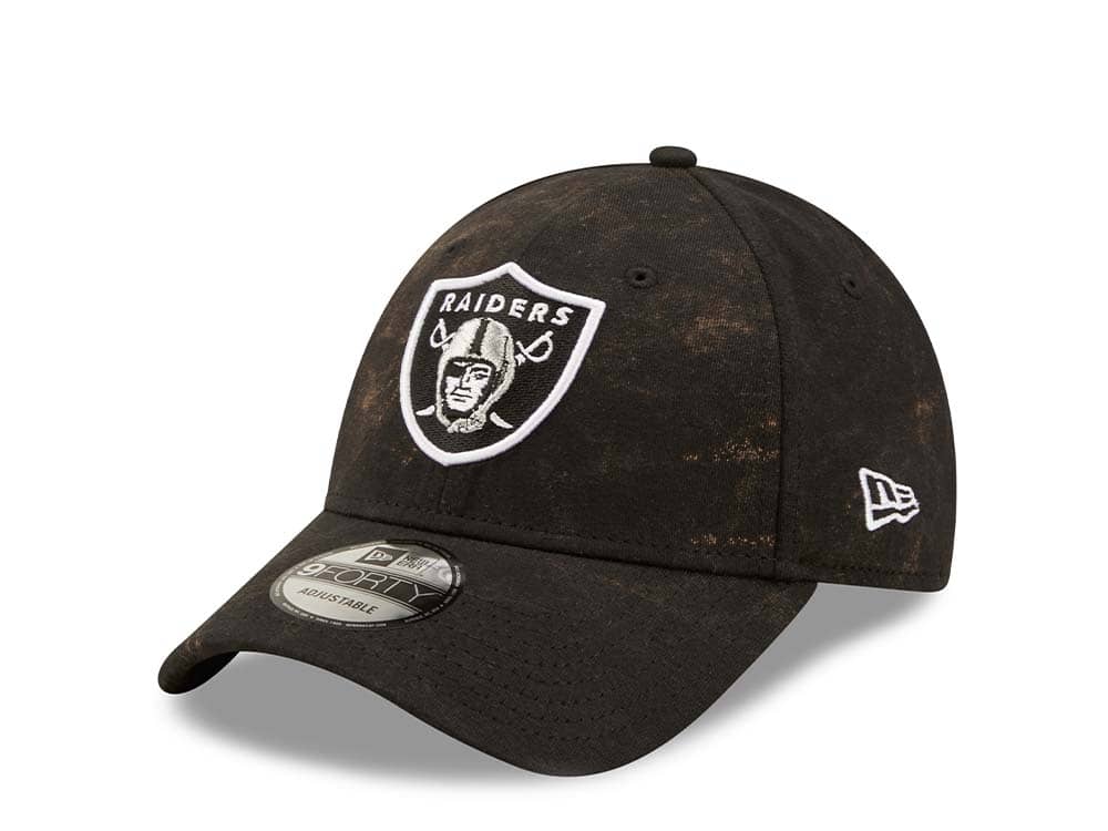 New Era Las Vegas Raiders Washed Pack Black Adjustable 9Forty Strapback Hat