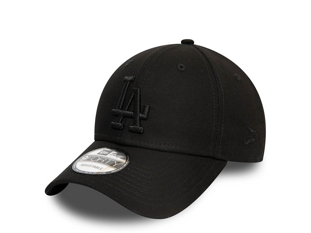 New Era Los Angeles Dodgers League Essential Black 9Forty Strapback Hat