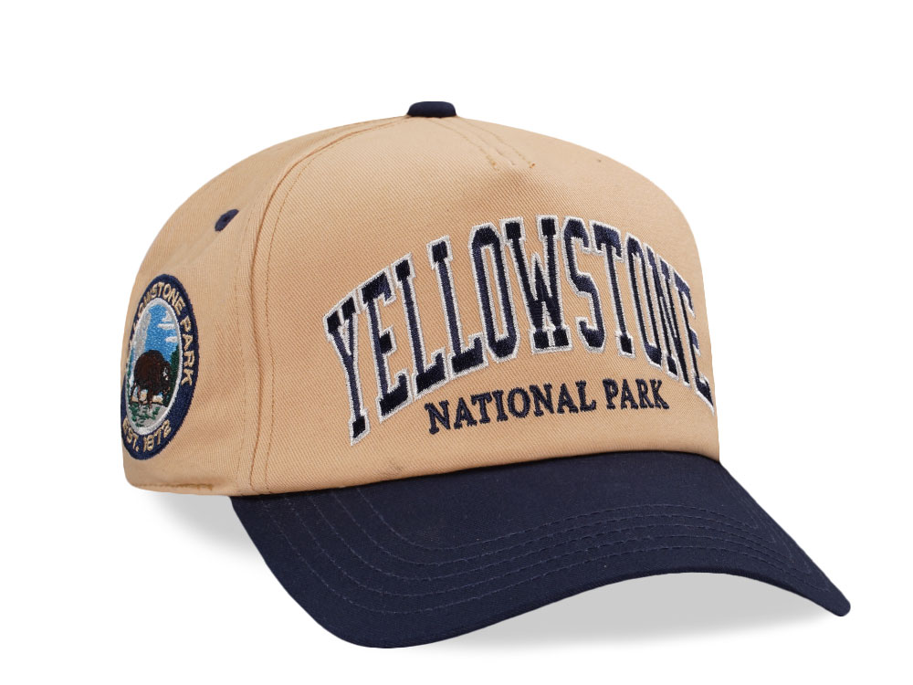 American Needle Yellowstone National Park Roscoe Beige Snapback Cap