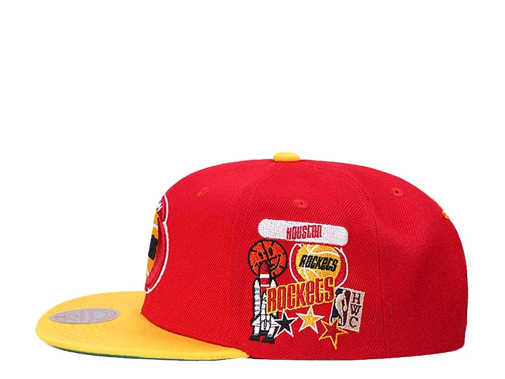 Mitchell & Ness Houston Rockets Patch Overload Hardwood Classic Snapback Hat