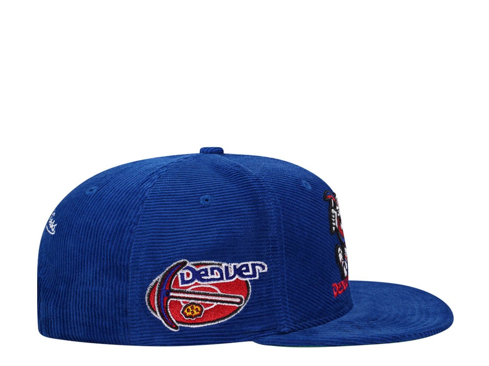 Mitchell & Ness Denver Nuggets Blue Cord Hardwood Classic Snapback Hat