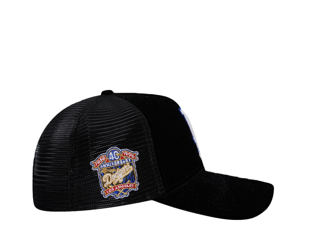 New Era Los Angeles Dodgers 40th Anniversary Black Velvet Trucker Edition 9Forty A Frame Snapback Hat