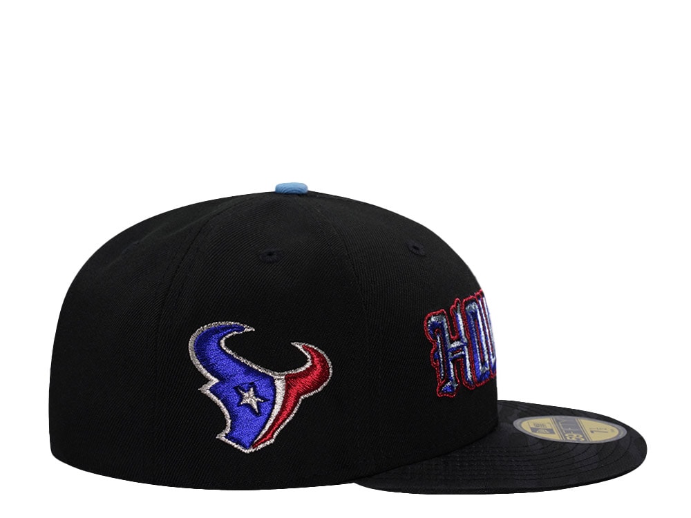 New Era Houston Texans Black Metallic Two Tone Edition 59Fifty Fitted Cap
