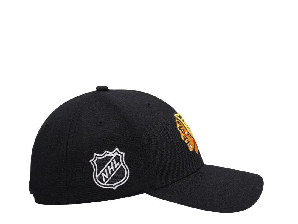 47Brand Chicago Blackhawks Black MVP Snapback Hat