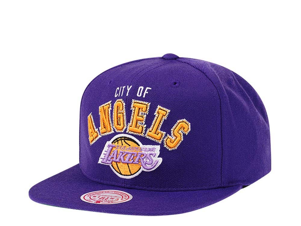 Mitchell & Ness Los Angeles Lakers HWC Zig Zag Satin Undervisor Snapback Hat