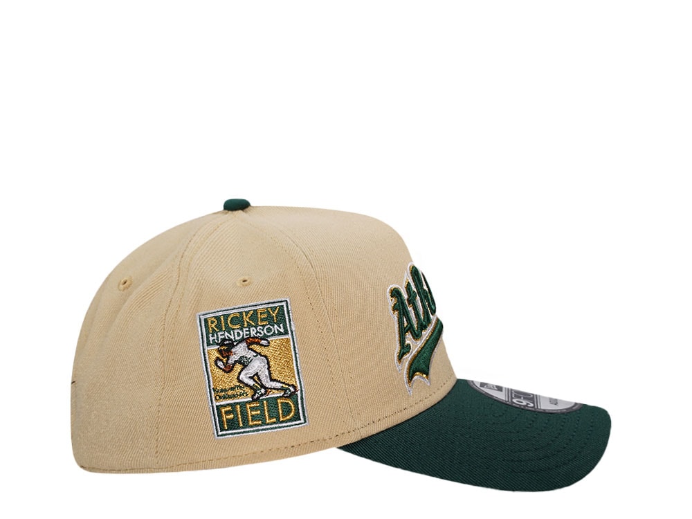 New Era Oakland Athletics Rickey Henderson Field Vegas Gold Two Tone 9Forty A Frame Snapback Hat