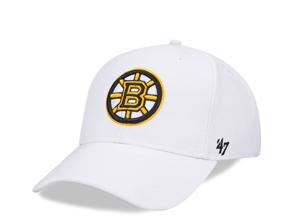 47Brand Boston Bruins White MVP Snapback Hat