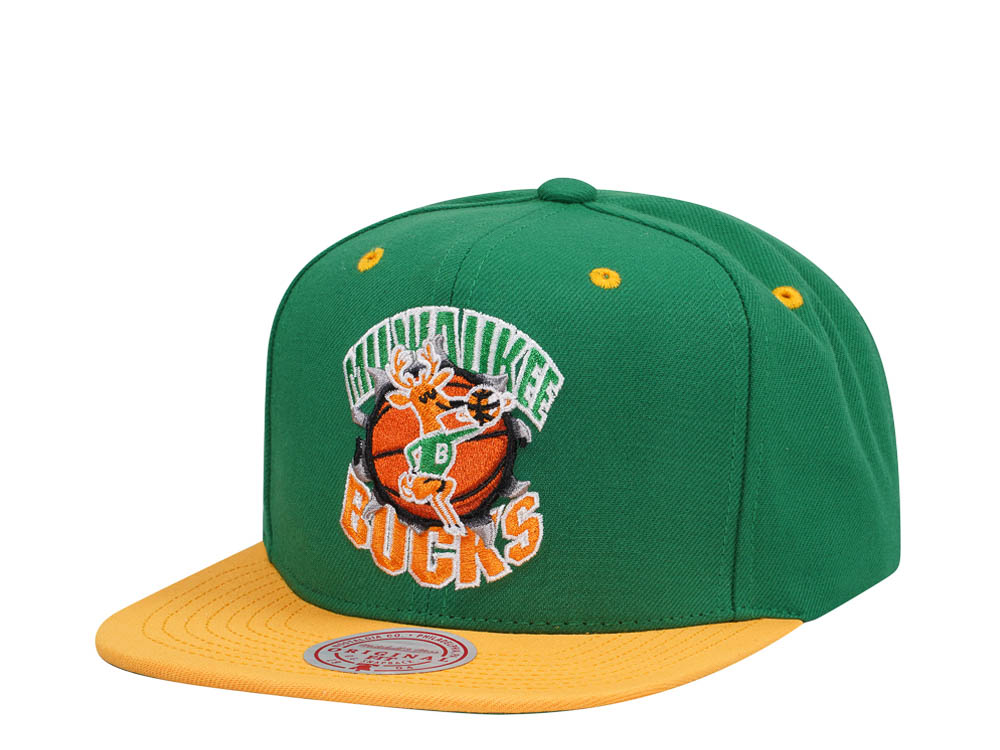 Mitchell & Ness Milwaukee Bucks Breakthrough Two Tone Snapback Hat