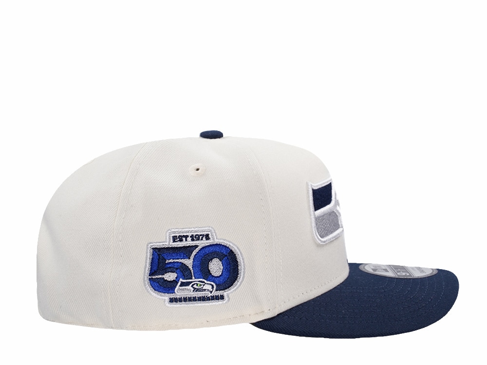 New Era Seattle Seahawks 50th Anniversary Chrome Two Tone Edition 9Fifty A Frame Snapback Cap