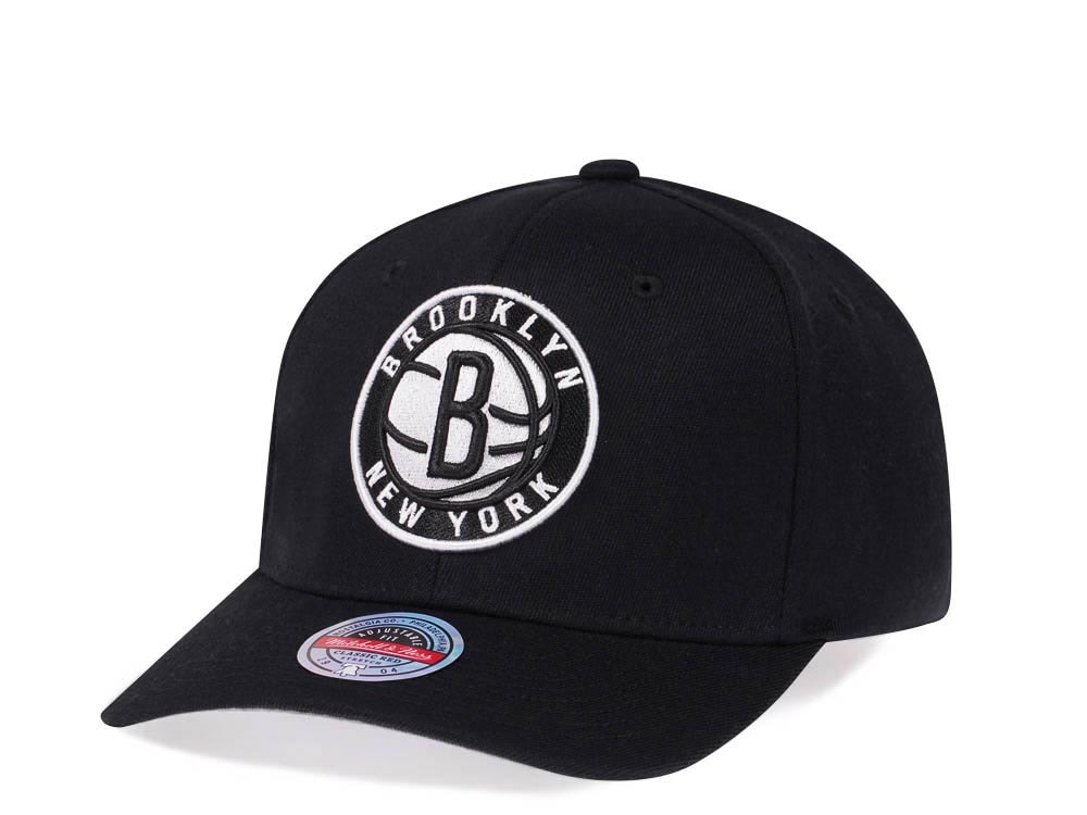 Mitchell & Ness Brooklyn Nets Team Ground Red Line Black Solid Flex Snapback Hat