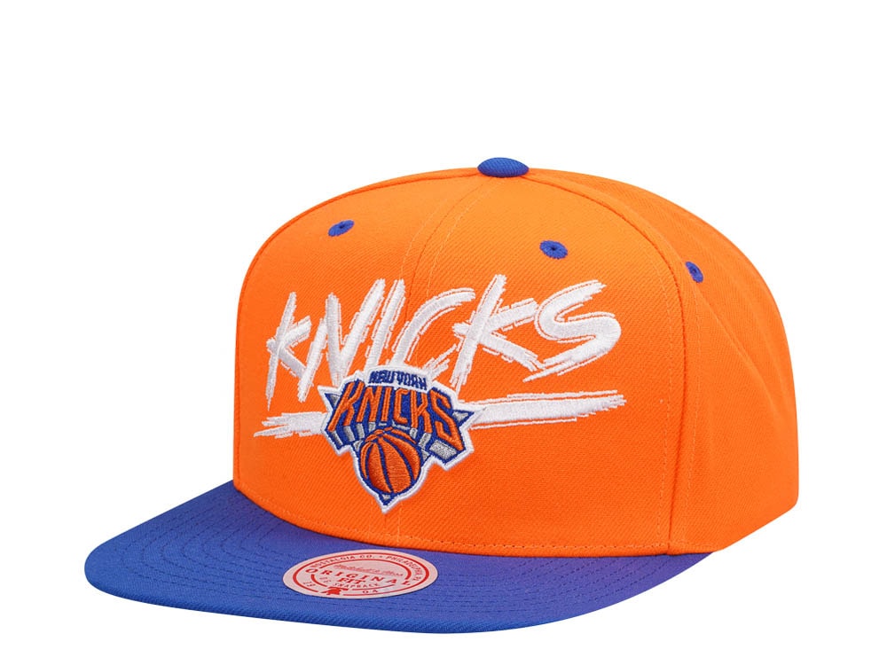 Mitchell & Ness New York Knicks Transcript Orange Two Tone Snapback Hat
