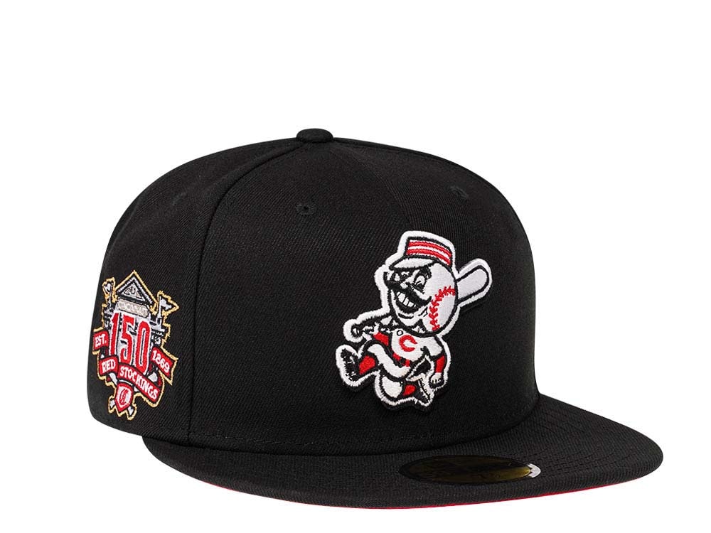 New Era Cincinnati Reds 150th Anniversary Black and Red Prime Edition 59Fifty Fitted Hat
