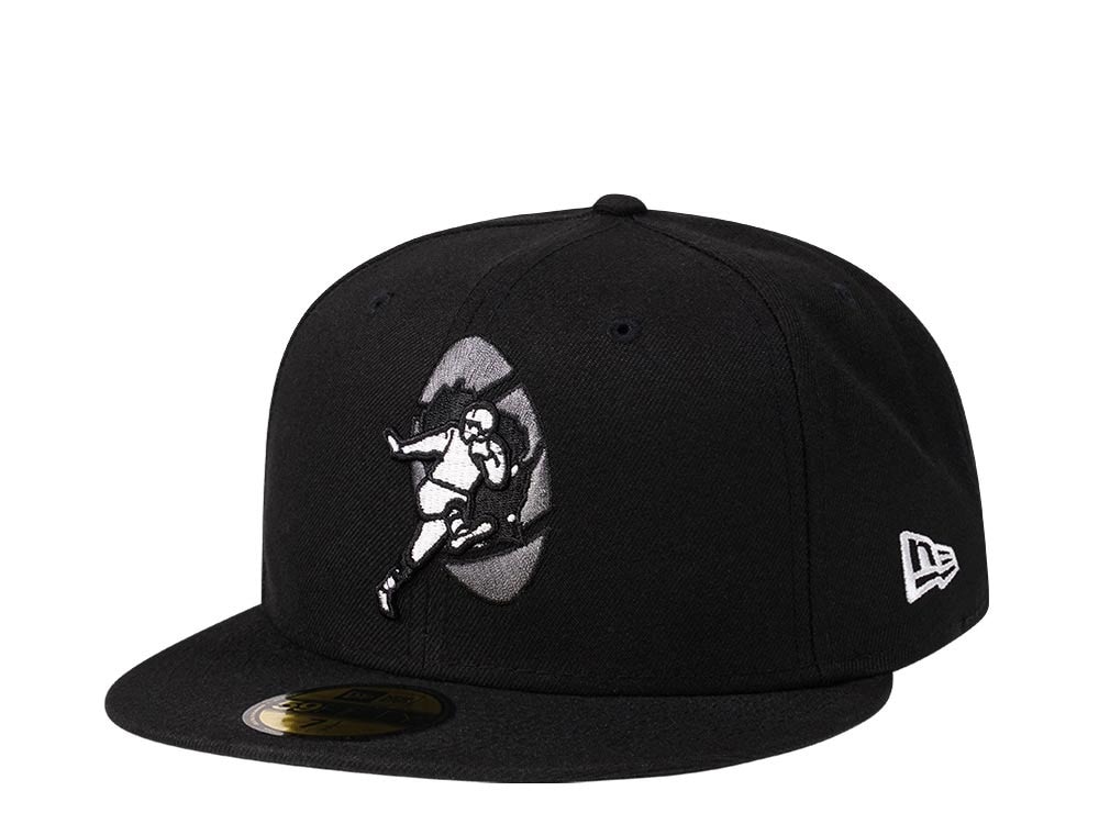 New Era Green Bay Packers Throwback Steel Black Edition 59Fifty Fitted Hat