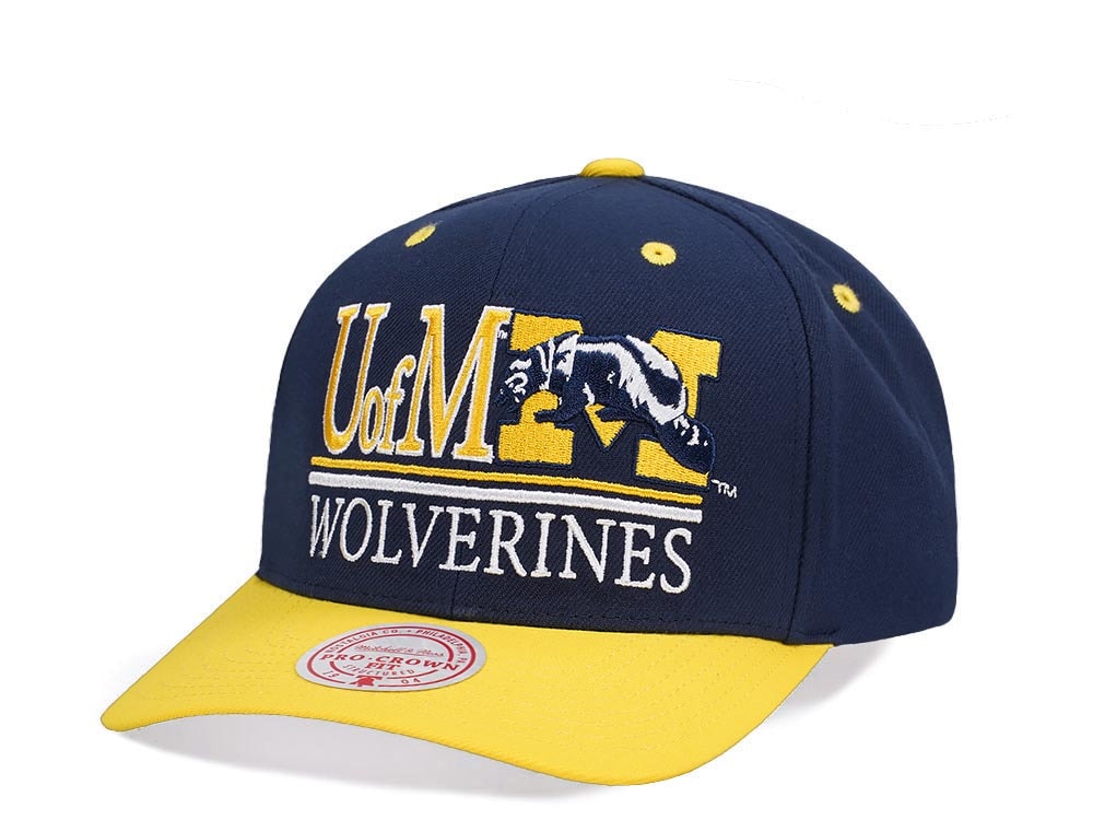 Mitchell & Ness University of Michigan Wolverines Pro Crown Fit Snapback Hat