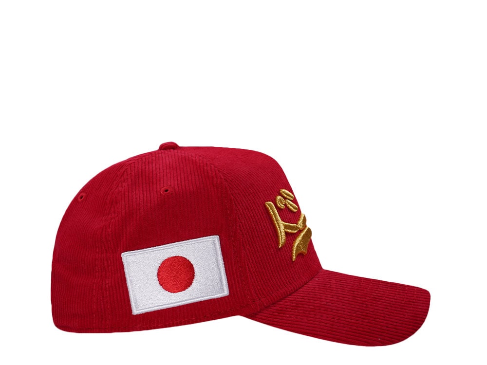 New Era Los Angeles Dodgers Japan Red Corduroy Prime Edition 9Forty A Frame Snapback Cap