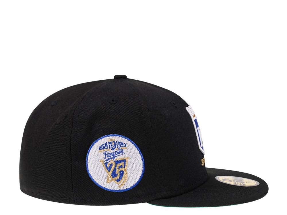 New Era Kansas City Royals 25th Anniversary Black Throwback Edition 59Fifty Fitted Hat