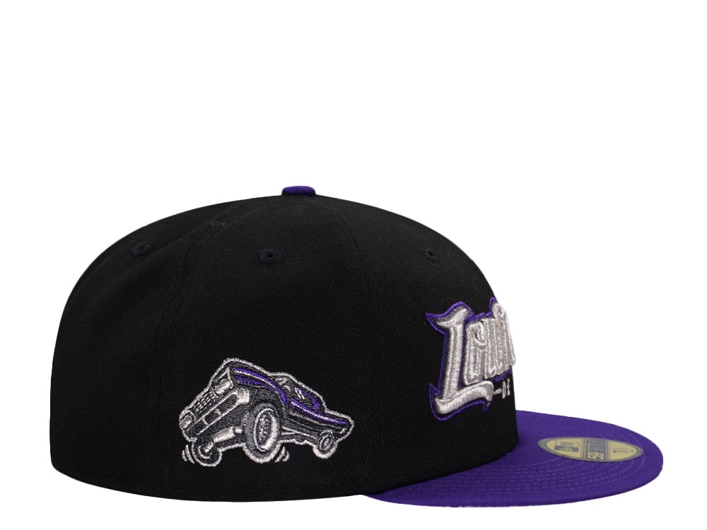New Era Fresno Grizzlies Lowriders Black Purple Two Tone Edition 59Fifty Fitted Hat