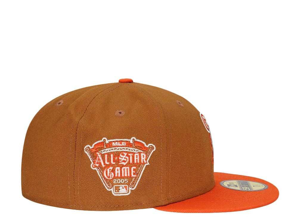 New Era Detroit Tigers All Star Game 2005 Bourbon Team Orange Two Tone Edition 59Fifty Fitted Hat