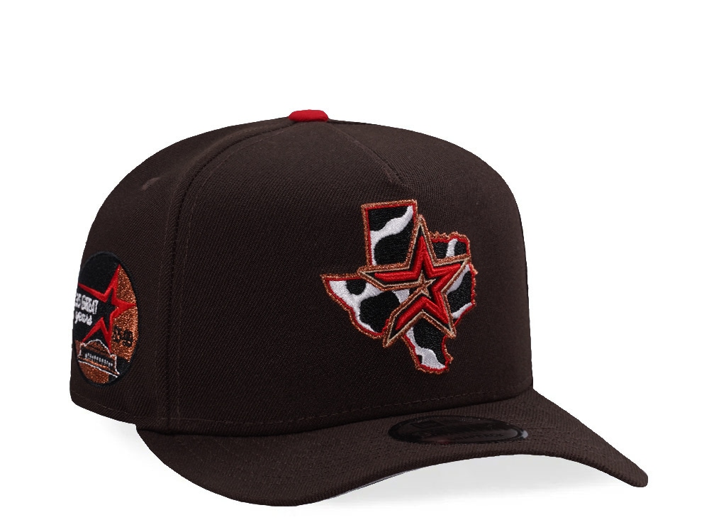 New Era Houston Astros 35th Anniversary Burnt Wood Prime Edition 9Fifty A Frame Snapback Cap