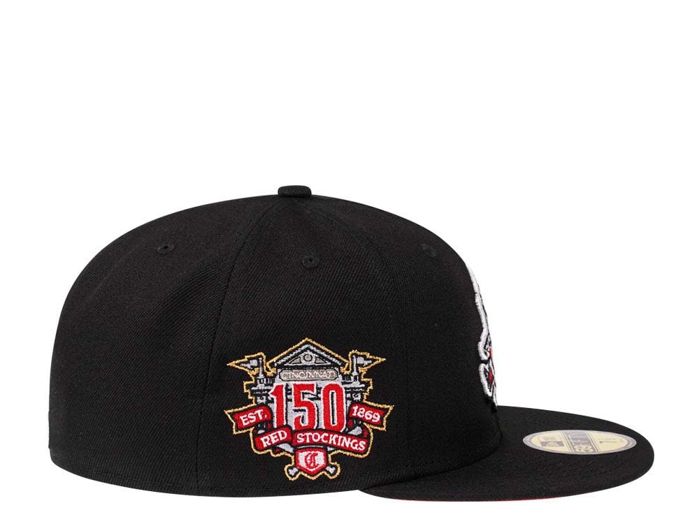 New Era Cincinnati Reds 150th Anniversary Black and Red Prime Edition 59Fifty Fitted Hat