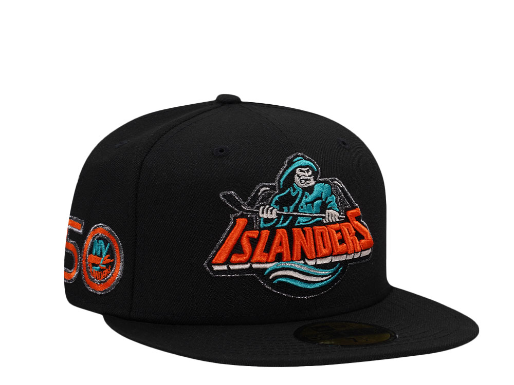 New Era New York Islanders 50th Anniversary Black Metallic Prime Edition 59Fifty Fitted Cap
