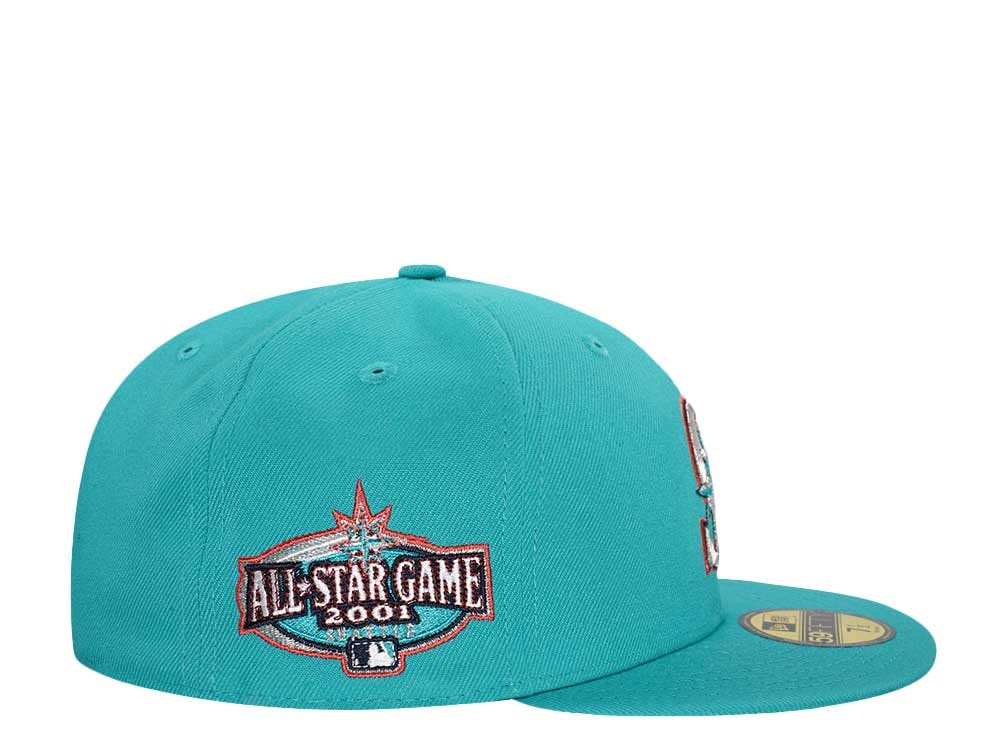 New Era Seattle Mariners All Star Game 2001 Teal Pink Edition 59Fifty Fitted Hat