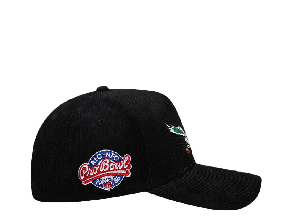New Era Philadelphia Eagles Pro Bowl 1986 Black Corduroy Edition 9Forty A Frame Snapback Hat