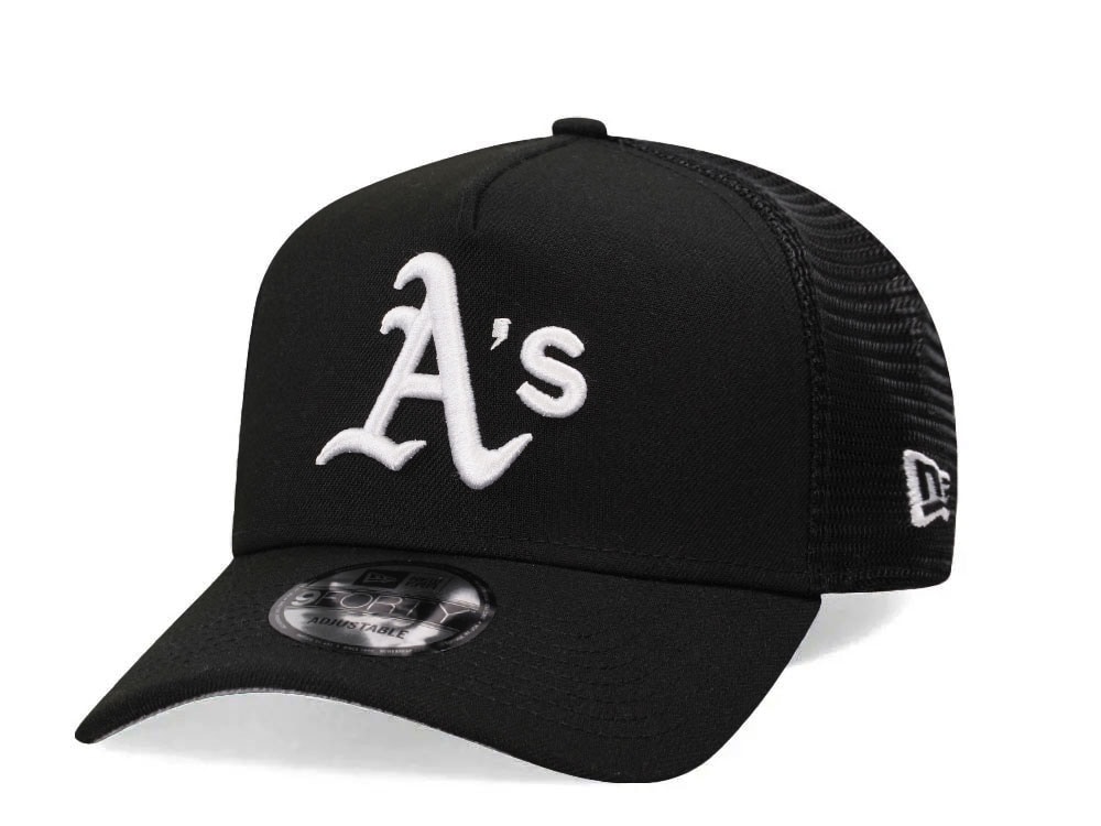 New Era Oakland Athletics Black Trucker A Frame 9Forty Snapback Hat