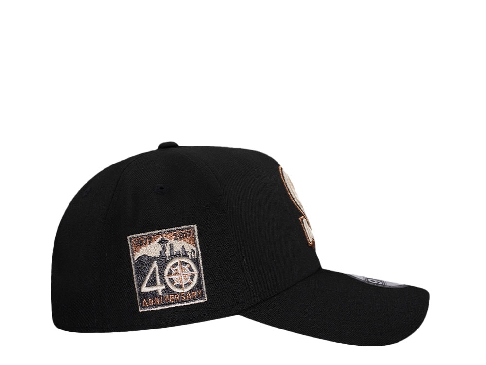 New Era Seattle Mariners 40th Anniversary Black Copper Edition 9Forty A Frame Snapback Hat