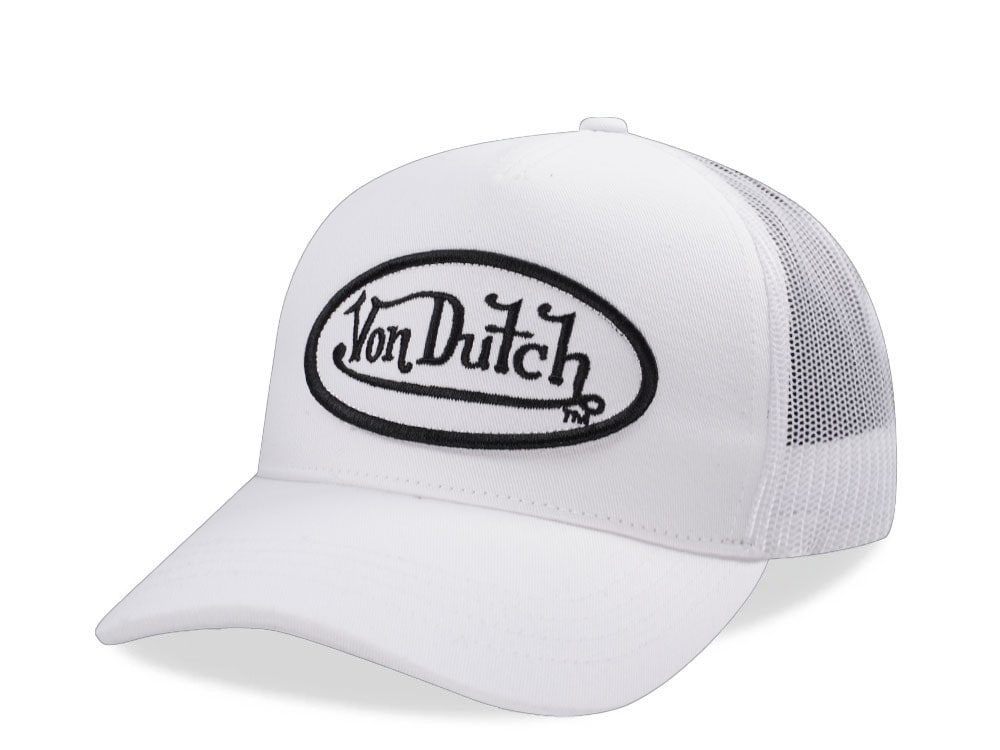 Von Dutch Oval Patch White Trucker Snapback Cap