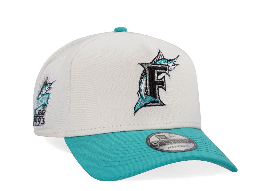 New Era Florida Marlins Inaugural Year 1993 Chrome Two Tone Edition 9Forty A Frame Snapback Hat