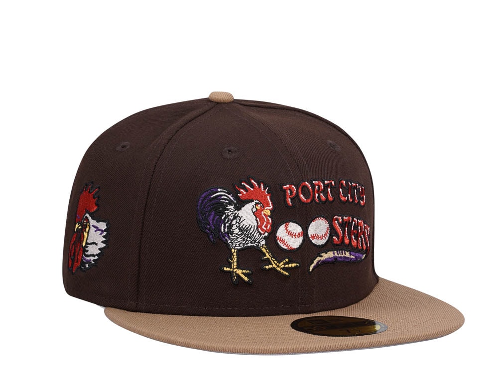 New Era Port City Roosters Brown Classic Two Tone Edition 59Fifty Fitted Hat