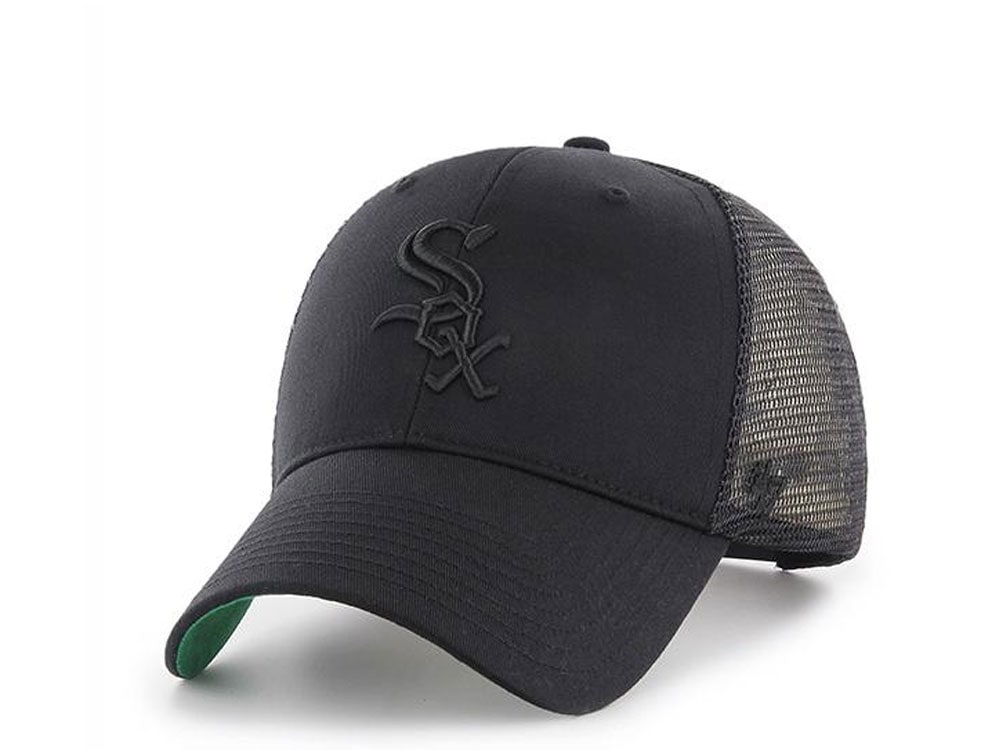 47Brand Chicago White Sox Black on Black Classic Trucker Snapback Hat