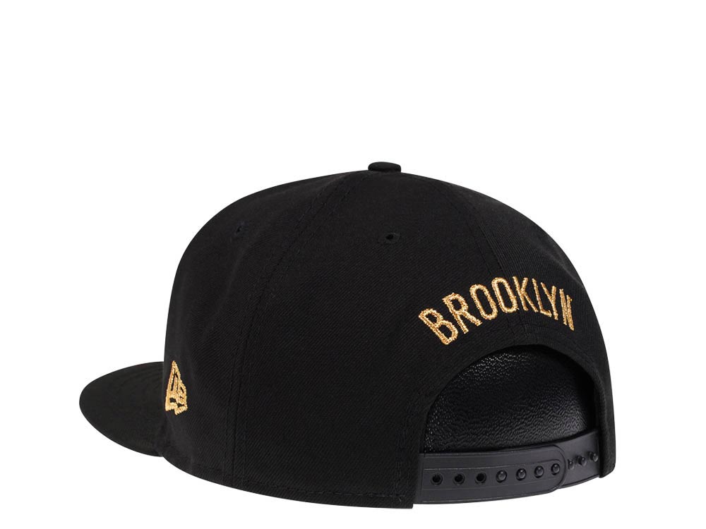 New Era Brooklyn Nets Black and Gold Edition 9Fifty Snapback Hat