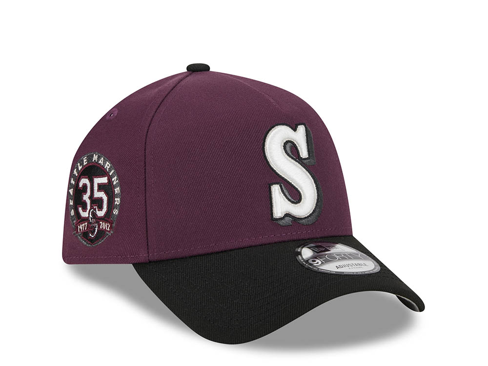 New Era Seattle Mariners 35th Anniversary Two Tone Plum 9Forty A Frame Snapback Hat