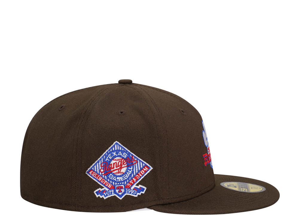 New Era Texas Rangers Arlington Stadium Chocolate Throwback Edition 59Fifty Fitted Hat