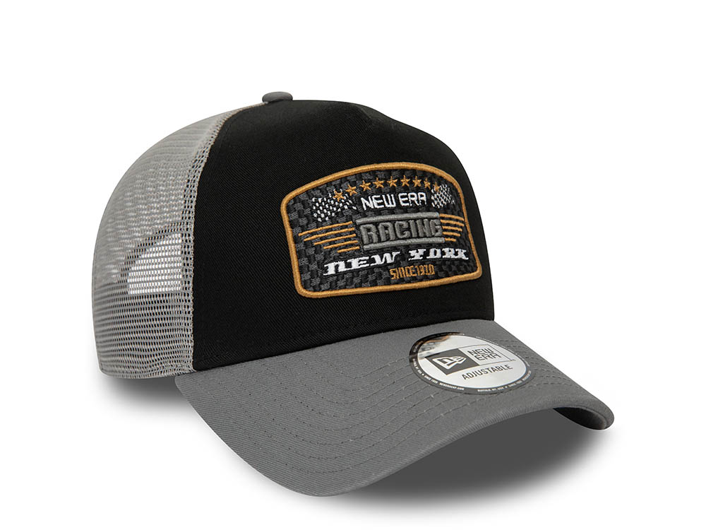 New Era Racing Patch A Frame Trucker Strapback Hat
