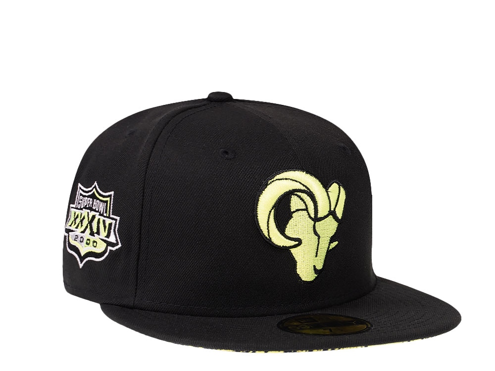 New Era Los Angeles Rams Super Bowl XXXIV Black Summerpop Edition 59Fifty Fitted Hat