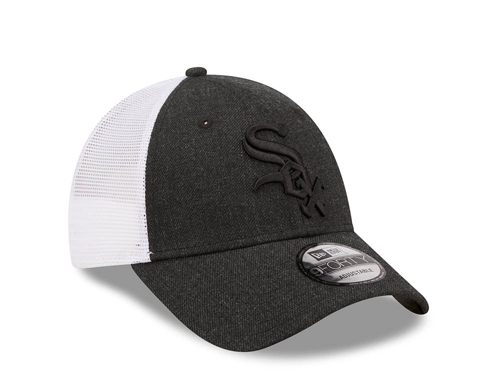 New Era Chicago White Sox Black Home Field Edition 9forty Trucker Strapback Hat