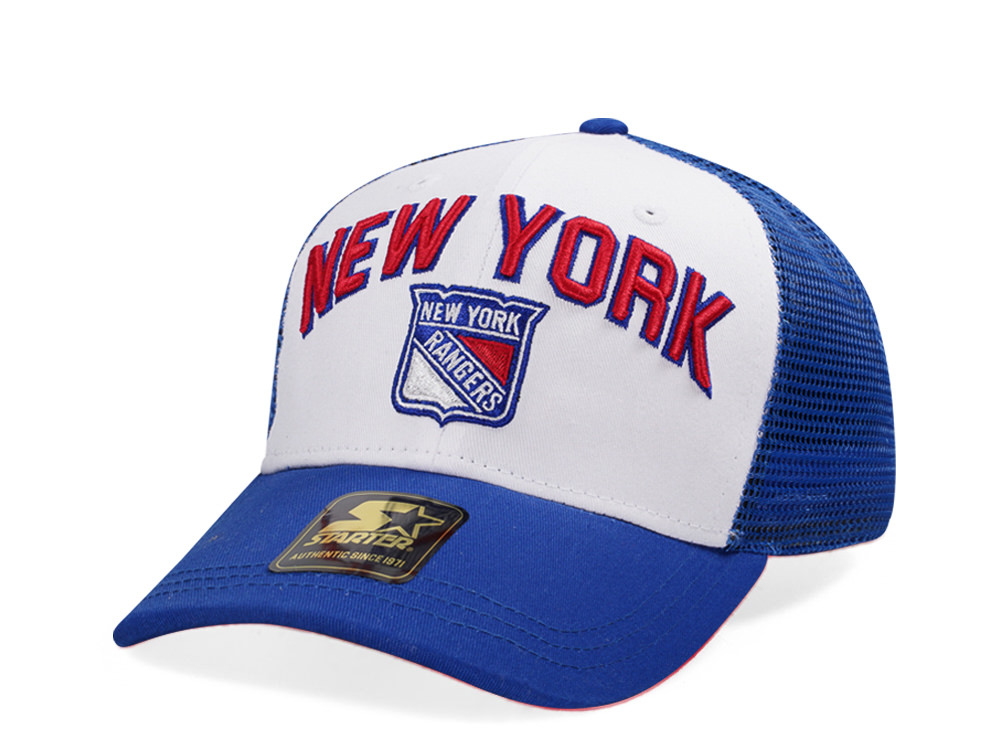 Starter New York Rangers Penalty Curved Trucker Snapback Hat