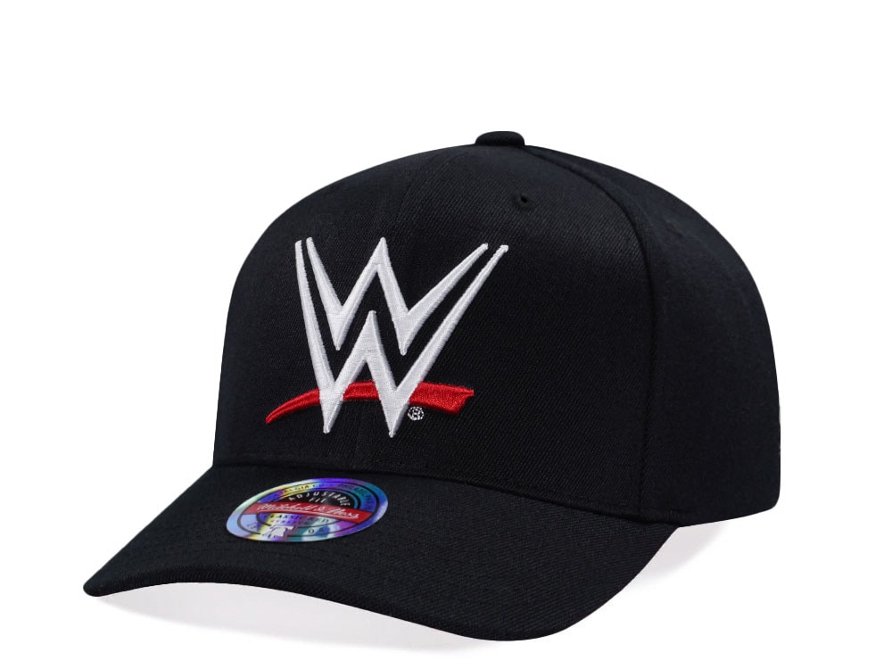 Mitchell & Ness Wrestlemania WWE Logo Classic Red Stretch Snapback Cap