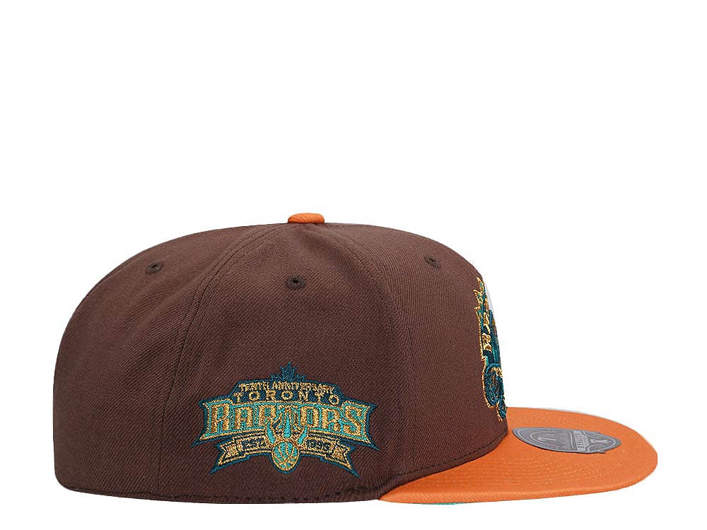 Mitchell & Ness Toronto Raptors 10th Anniversary Copper Top Hardwood Classic Dynasty Fitted Hat