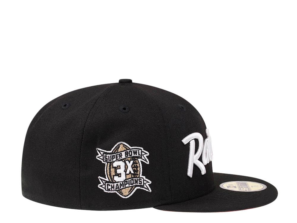New Era Las Vegas Raiders 3x Super Bowl Champions Black and Red Edition 59Fifty Fitted Hat