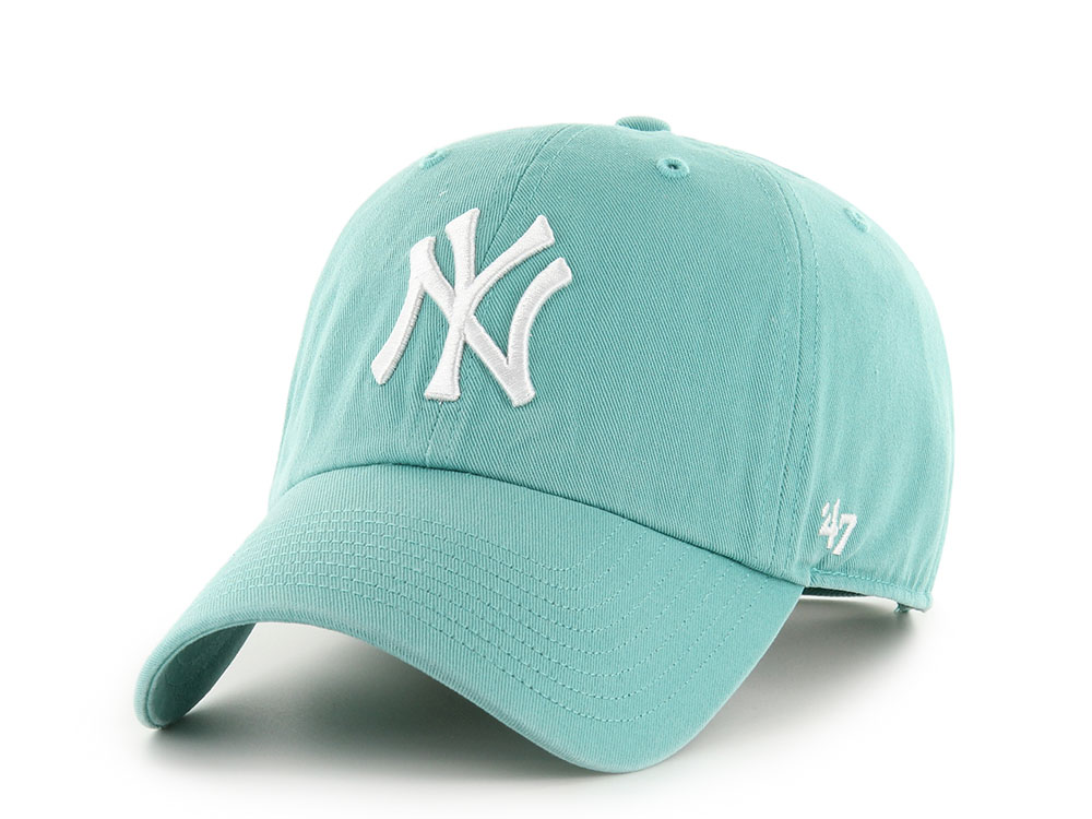 47 Brand New York Yankees Lagoon Blue Clean Up Strapback Cap