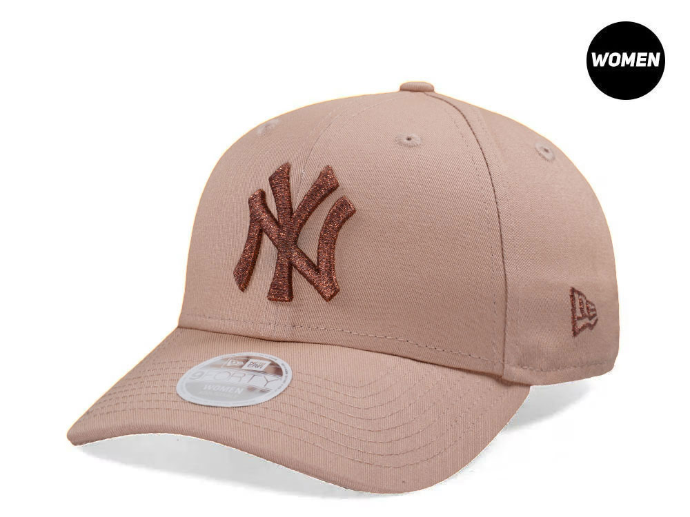 New Era New York Yankees Metallic Beige Womens 9Forty Strapback Hat