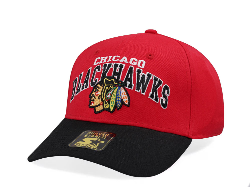 Starter Chicago Blackhawks Crowd Pleaser Edition Black Curved Snapback Hat