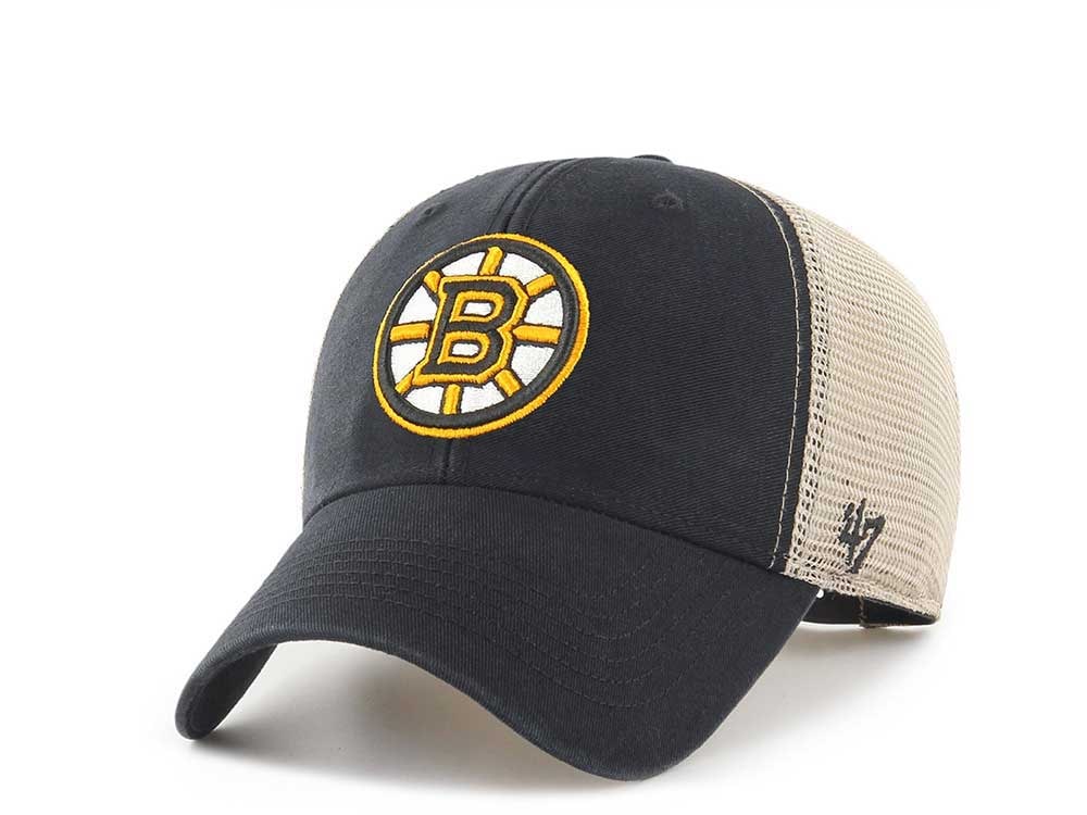 47Brand Boston Bruins Vintage Black Classic Trucker Snapback Hat
