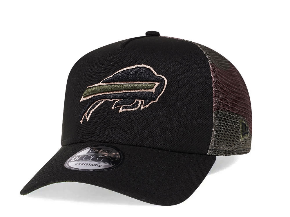 New Era Buffalo Bills Camo 9Forty A Frame Trucker Snapback Hat