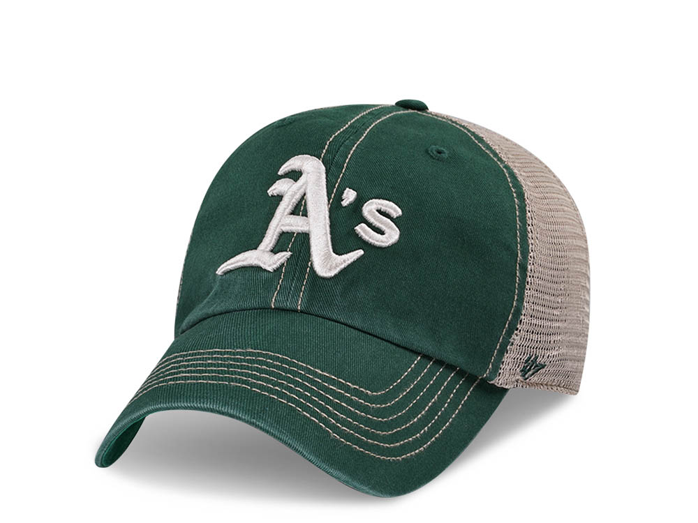 47Brand Oakland Athletics Dark Green Trucker Clean Up Snapback Hat
