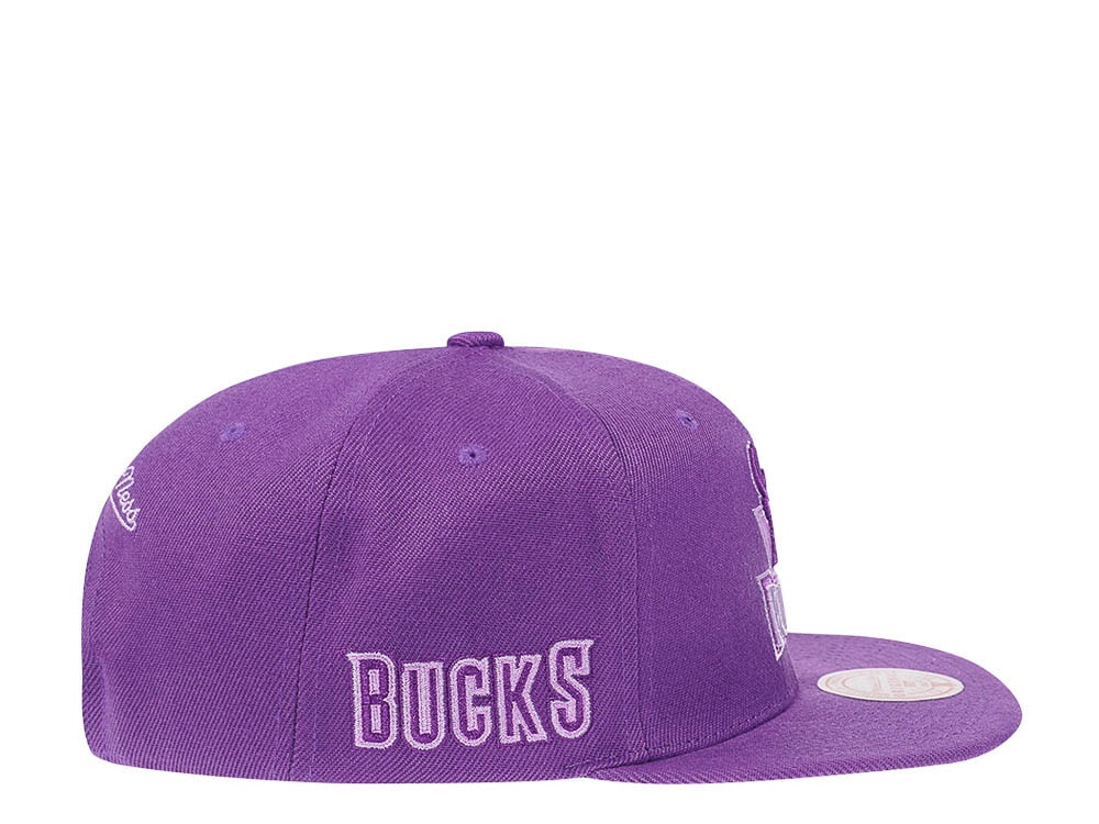 Mitchell & Ness Milwaukee Bucks Purple Hardwood Classic Snapback Hat